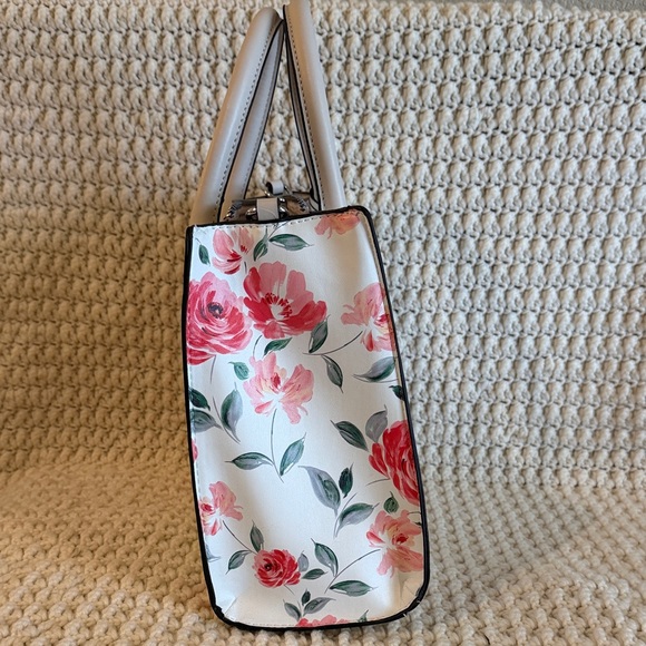 Nine West White Satchel with Pink Floral Print - Picture 4 of 8